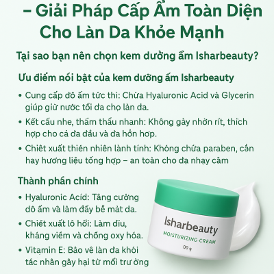 Kem Dưỡng Ẩm Isharbeauty – Giải Pháp Cấp Ẩm Toàn Diện Cho Làn Da Khỏe Mạnh